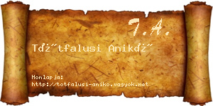 Tótfalusi Anikó névjegykártya