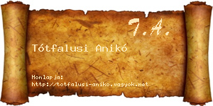 Tótfalusi Anikó névjegykártya